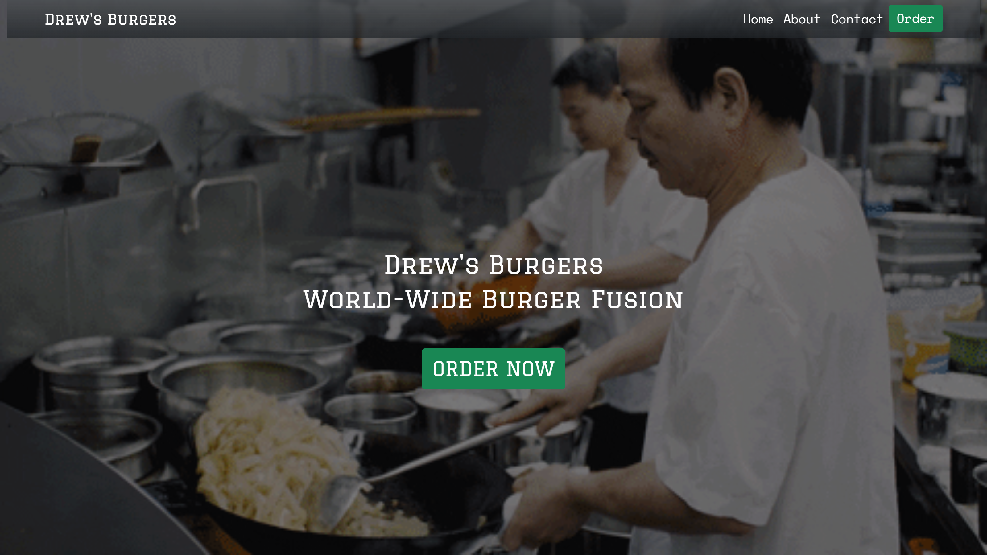 Burger mockup site desktop view